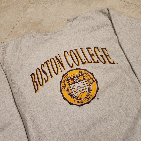 VTG Boston College Champion Reverse Weave 90s USA Crewneck Sweatshirt Mens L